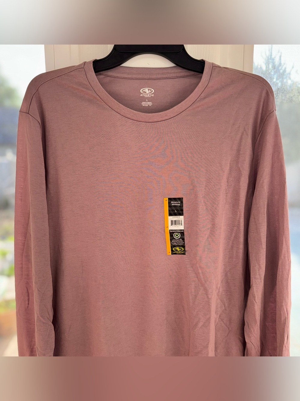 Athletic Works Men’s Long Sleeve Moisture Wicking Tri-Blend Tee L Lavender New - Picture 4 of 12